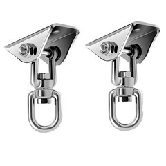 Hammock Hanging Kit, Stainless Steel Hammock Hooks Heavy Duty Hardware 360°Ro…