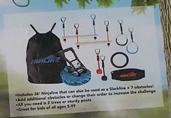 Ripline 36ft Ninjaline Portable Jungle Gym System With 7 Obstacles for Outdoor