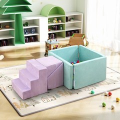 3-in-1 Foam Climbing Blocks for Toddlers with Ball Pit for Climbing Crawling