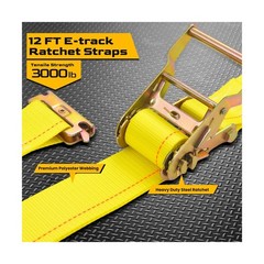 Trekassy 8ft E Track Rail Tie-Down Kit, 8′ Etrack Rails(4Pack, 48 Slots/Rail)…
