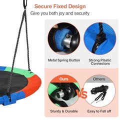 43″ Tree Swing for Kids Outdoor, Waterproof Large Round 43″-blue Green Orange