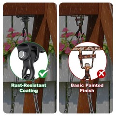 Heavy Duty Black Swing Hangers, 2400LB Capacity One-Piece Cast Iron Porch Swi…