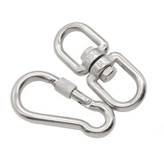 2Pcs M8 304-Stainless Steel Swivel Ring Double Ended Swivel Eye Hook, 2Pcs M8…