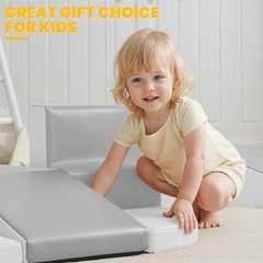 Hoohtoot Soft Foam Climbing Blocks for Toddlers: 6-Piece PU Leather Play Set …
