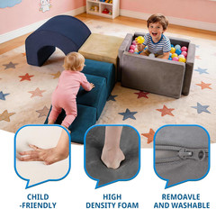Climbing Toys and Blocks – Indoor Soft Foam Climber Playset for Toddlers, Kids,