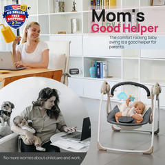 Baby Electric Swing,Soothing Portable Swing with Intelligent Music Vibration …
