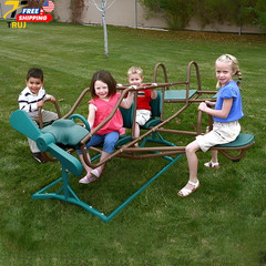 Kids’S Ace Flyer Metal Teeter Totter Green and Brown 90135