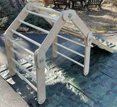 HappyMoon Montessori Climber Set w/ Rock Wall Ramp & Platforms ~ Pikler Triangle