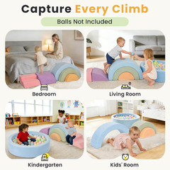 Foam Climbing Blocks for Toddlers, 38 X 38In round Ball Pit for Babies, 8Pcs Tod