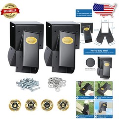 BETOOL Heavy Duty A-Frame Swing Set Brackets – 2 Pack Black Metal Hardware fo…
