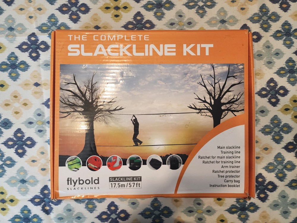 flybold Slackline Kit with Training Line – 57 ft