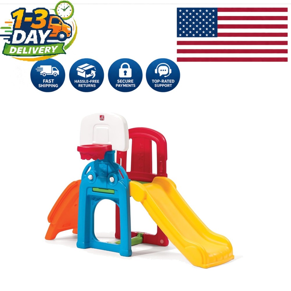 Multi-Activity Kids Playset: Safe Climber, Slide & Basketball Hoop for Ages 2-6