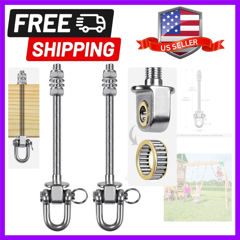 Heavy Duty Stainless Steel Swing Hangers with Bearings Set of 2, Swing Bolts …