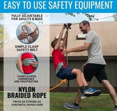 Zip Line Kit for Kids and Adults, 100/120/150/200 ft, Up to 350 Lbs, Removable T