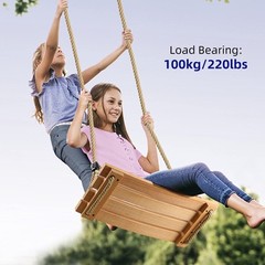 Beech Wood Tree Swing Seat Hanging Swing Seat for Adult Kids Children Swing C…