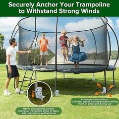Swing Set Anchors 20″ – Heavy Duty Ground Anchors Screw in with L-Brackets & Dri