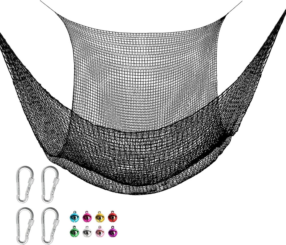 6.5′ X 9.8′ Climbing Cargo Net Double Layers Playground Safety Net w/Storage Bag