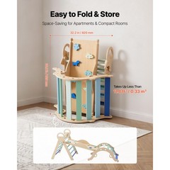 Uimoso 9-in-1 Toddler Climbing Set with Wooden Cars – Blue