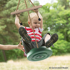 Disc Swing for Kids, Swing Set Accessories,7FT Height Adjustable Gym Monkey Bars