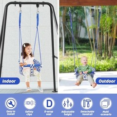 Comfy Toddler Swing Seat, Heavy-Duty Baby Swing with Adjustable Rope & Safety