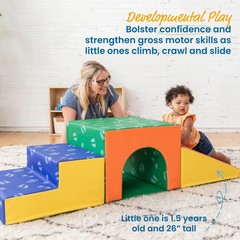 ECR4Kids SoftZone Single Tunnel Climber, Toddler Playset, 3-Piece
