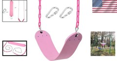 Easy Install Pink Swing Seat with Plastic-Coated Chains – 250 lbs Weight Limit