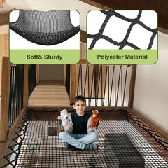 Kids Climbing Cargo Net 6.5×9.8ft – Playground Safety Net for Tree House, Obstac