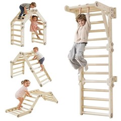 Pikler Triangle Set Gray Montessori Climber