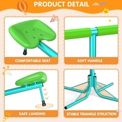 Kids Seesaw Teeter Totter Sit and Spin Outdoor Play Equipment 3-Section