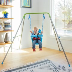 Baby Toddler Swing Heavy Duty with Safety Harness Blue