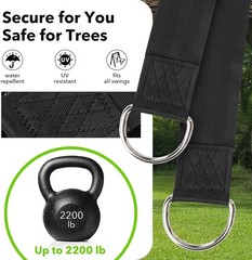 Versatile Tree Swing Kit: 5FT Straps, 2200LB Capacity, Ideal for Camping & Home