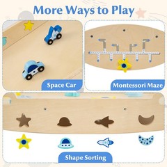 Pikler Triangle Set, 13 in 1 Astronaut Theme Foldable Wooden Montessori Toddl…