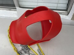 Toddler Swing Seat 3.0 with Finger Grip, Plastic Red High Back Full Bucket