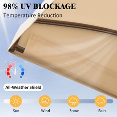 Outdoor Swing Canopy Replacement Cover, 3 Seat Swing Cover UV-Resistant for 3-Se