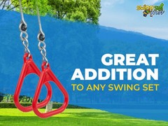 SWING SET STUFF TRAPEZE RINGS RED WITH HANGERS (PAIR) equipment accessories 0244