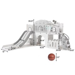 8-In-1 Toddler Slide Indoor Playground, Indoor Slide Toddler Playset for Toddler