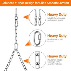 2 Pack Heavy Duty Porch Swing Hanging Chain Kit,Hammock Chair Hardware for In…