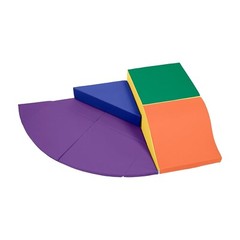ECR4Kids SoftZone Adventurer’s Summit Slide, Corner Climber, Assorted, 4-Piece