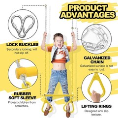 Duty Ring Trapeze Bar for Backyard-16.5″ Trapeze Swing Bar- Swingset Accessor…