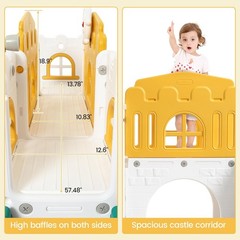 8 in 1 Toddler Slide Indoor Playground Playset Outdoor w/Basketball Hoop Climber
