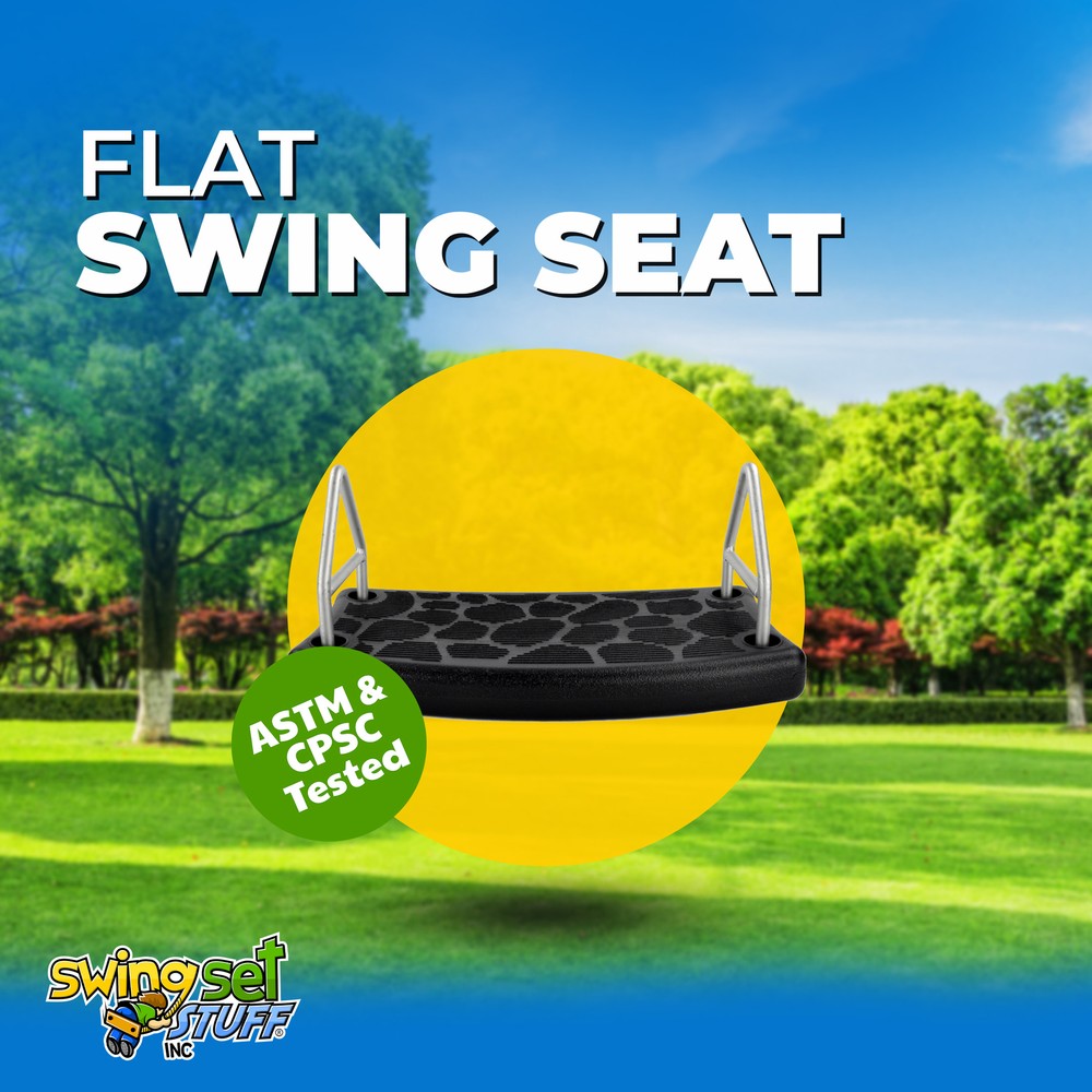 SWING SET STUFF FLAT SEAT BLACK children playground outside park accessory 0127