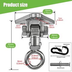 Heavy Duty Swing Hangers Kit w/Snap Hooks for Indoor/Outdoor Ceiling Mounts
