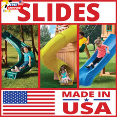 Wooden Outdoor Playground Set with Slides Rock Wall Swing Set & Playground Equip