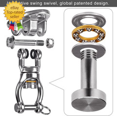Heavy Duty Swing Hanger with Bearing Swivel 1200 LB Capacity Stainless Steel
