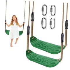 2 Packs 220LB Capacity Swing Seat Set with Adjustable 2 Pcs Green Swing Seat