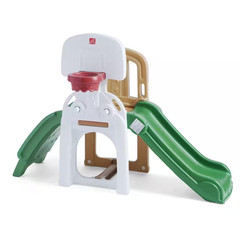 MVP Toddler Climber with Plastic Slide and Basketball Hoop