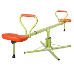 Teeter Totter Sit and Spin Seesaw Heavy-Duty 360° Rotating Kids Outdoor Toys