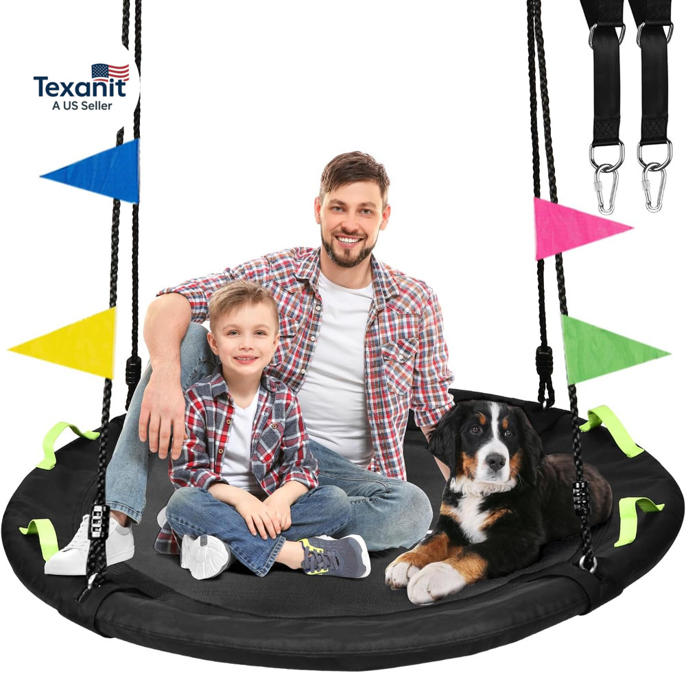 48 Inch Tree Swing, Larger Saucer Flying Swing for Whole Family, 900Lbs Weight C