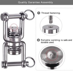 BeneLabel Dual Hanging Rings Hammock Swing Hanger, Swivel Stainless Steel Mou…
