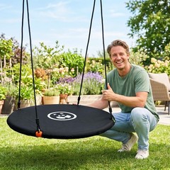 Weatherproof 40″ Outdoor Round Tree Saucer Swing Cover Protector, Black